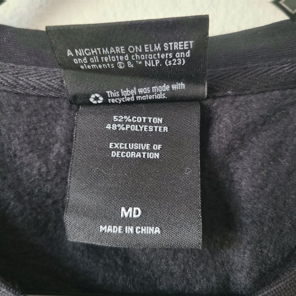 A Nightmare On Elm Street Halloween Lace Up Crewneck Sweater Size M Black - Picture 5 of 7